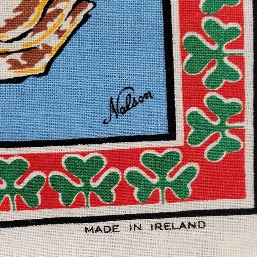 VTG Nelson Irish Linen Tea Towel ~Traditional Irish Bread Recipe 19